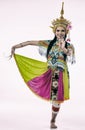 The labstract art design background of ady is wearing Southern thai classical dancing suit,posing basic pattern dancing