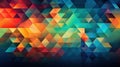 Labstract mosaic background of gradient triangles. Generative AI