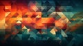 Labstract mosaic background of gradient triangles. Generative AI