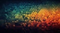 Labstract mosaic background of gradient triangles. Generative AI