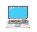 Labtop art hand drawn cute vector illustration Royalty Free Stock Photo