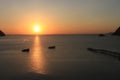 Sunset on Labuan Bajo Bay, Nusa Tenggara, flores island, Indonesia Royalty Free Stock Photo