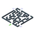 Labyrint risk icon isometric vector. Return management