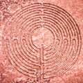 Labyrinth carved on stone Royalty Free Stock Photo