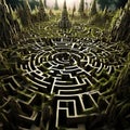 labyrinth cgi computer generated imagery used to create digita Royalty Free Stock Photo