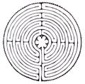 Labyrinth of Chartres eleven-turn. Classic labyrinth