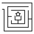 Labyrinth of consciousness icon, outline style