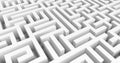 Labyrinth 3D Vector. Maze game. Classic box labyrinth in white color and high walls. Gray maze for Your business project. Vector