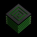 Labyrinth Dark Isometric Cube Maze Green 3d Render