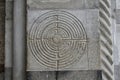 Labyrinth engraved in the marble of a church