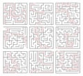 Labyrinth with entrance and exit. A game that develops a labyrinth. Children\'s labyrinth. Vector illustration