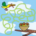 Maze, game for children, birds, eps. Royalty Free Stock Photo