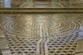 Labyrinth on floor of basilica of San Vitale in Ravenna Royalty Free Stock Photo