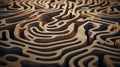 Labyrinth in the form of wavy shapes and curves of paths that create an optical effect Royalty Free Stock Photo