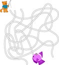 Labyrinth games set for preschoolers find the way or match elements maze Royalty Free Stock Photo
