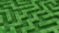 Labyrinth garden with green bushes, maze park puzzle, abstract geometric shapes Royalty Free Stock Photo