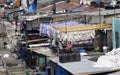 Labyrinth of human laundries called Dhobi Ghats, Mumbai, India Royalty Free Stock Photo