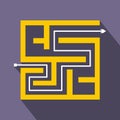 Labyrinth icon in flat style