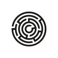 Labyrinth icon. Maze and intricacy, confuse symbol. Flat design. Stock - Vector illustration.