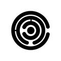 Black solid icon for Labyrinth, way out and puzzel Royalty Free Stock Photo