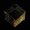Labyrinth Isometric Cube Maze Gold Edge 3d Render