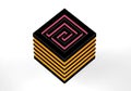 Labyrinth Isometric Cube Maze Symbol 3d Render