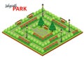 Labyrinth Isometric Park Composition Royalty Free Stock Photo