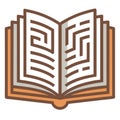 Labyrinth of Knowledge: Open Book with Maze Design - Education Concept Royalty Free Stock Photo