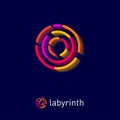 Labyrinth logo. Some circle elements like labyrinth. Logo can be used for business.