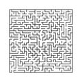 Labyrinth maze background. Rectangle labyrinth with entry and exit. Isolated simple square maze Royalty Free Stock Photo