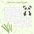 Labyrinth maze find a way panda layout for game Royalty Free Stock Photo