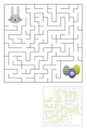 Labyrinth maze game with solution. Easter fun Royalty Free Stock Photo