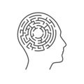 Labyrinth maze inside human head, memory concept