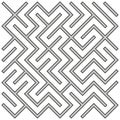 Labyrinth maze shape. Gray vector pattern. Interlocking line symbol. Angular abstract structure. Royalty Free Stock Photo
