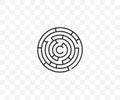 Labyrinth, maze, strategy icon. Vector illustration, flat.