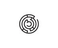 Labyrinth, maze, strategy icon. Vector illustration, flat