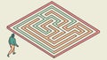 Labyrinth Maze Vector Illustration, vector design Generative AI Royalty Free Stock Photo