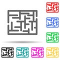 Labyrinth multi color style icon. Simple glyph, flat vector of chaos icons for ui and ux, website or mobile application Royalty Free Stock Photo