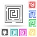 labyrinth multi color style icon. Simple thin line, outline  of web icons for ui and ux, website or mobile application Royalty Free Stock Photo