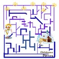 Labyrinth new year,christmas house,snowman, merry christmas Royalty Free Stock Photo