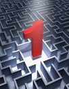 Labyrinth and number one Royalty Free Stock Photo