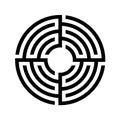 Labyrinth, Round maze icon. Flat design. Stock vector