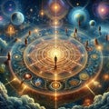 51 141. Labyrinth sacred geometry study group - Learni Royalty Free Stock Photo