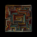 Labyrinth square, sketch for your design