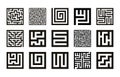 Labyrinth symbol collection. Maze icon set vector