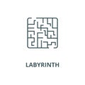 Labyrinth vector line icon, linear concept, outline sign, symbol Royalty Free Stock Photo