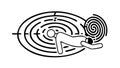 Labyrinthian Thought Icon, vector design Generative AI Royalty Free Stock Photo