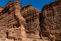 Labyrithe of rock formation called d`Oyo in Ennedi Plateau on Sahara dessert, Chad, Africa Royalty Free Stock Photo