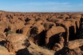 Labyrithe of rock formation called d`Oyo in Ennedi Plateau on Sahara dessert, Chad, Africa. Royalty Free Stock Photo