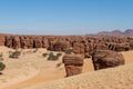 Labyrithe of rock formation called d`Oyo in Ennedi Plateau on Sahara dessert, Chad, Africa. Royalty Free Stock Photo